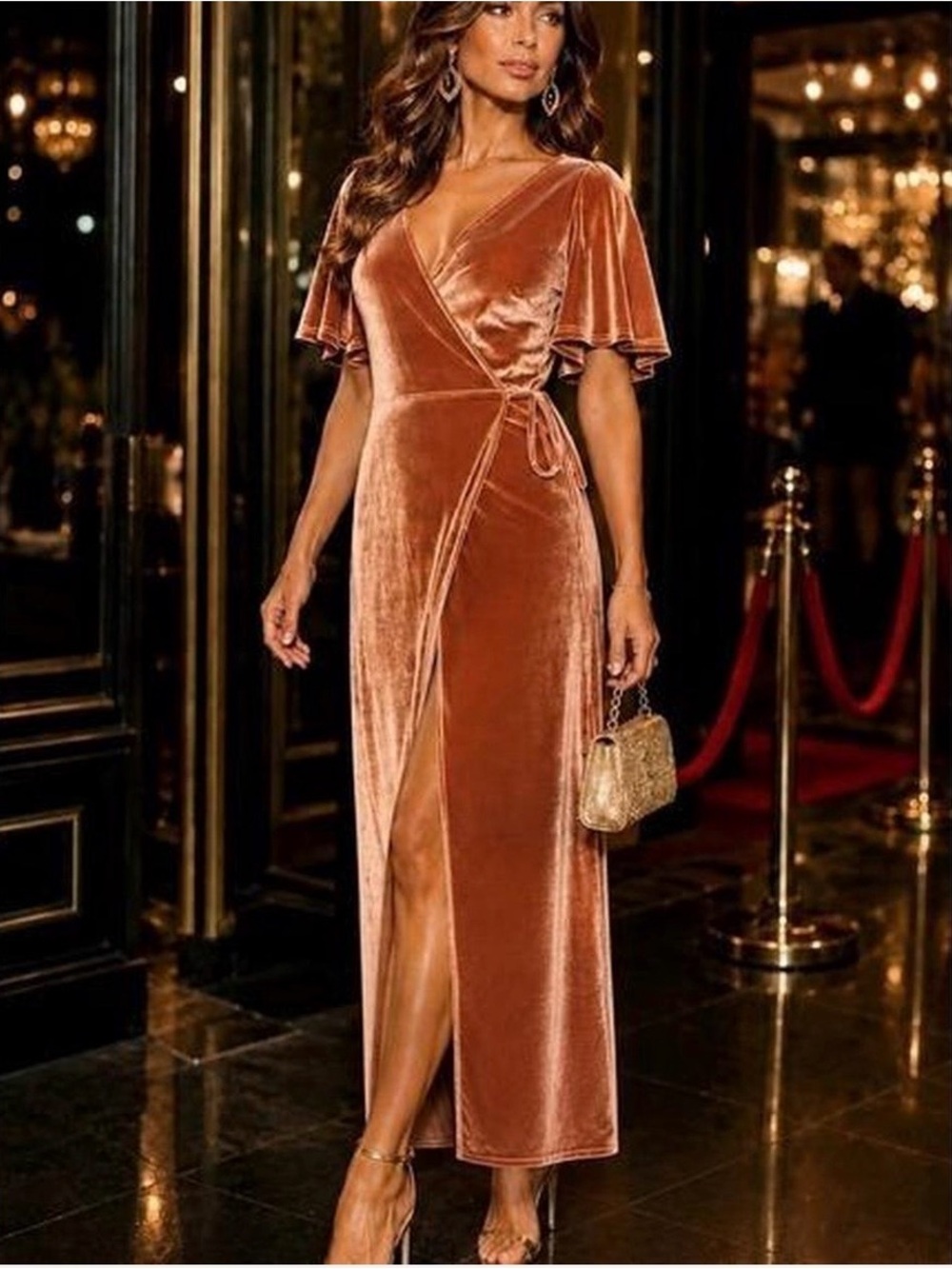 Baltic Born Megan Velvet Wrap Maxi Dress With Sparkles